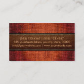 Brown Burlap Linen Rustic Jute Kijk Leder Visitekaartje (Achterkant)