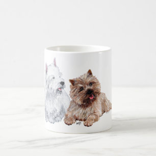 Brown Cairn en Westie Terriers Koffiemok