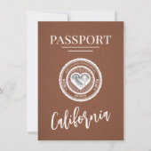 Brown California Passport Bewaar de datum Save The Date (Voorkant)
