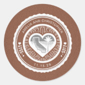 Brown California Passport Ronde Sticker (Voorkant)
