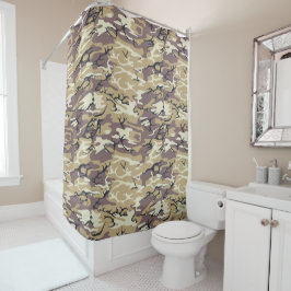 Brown Camo Douchegordijn