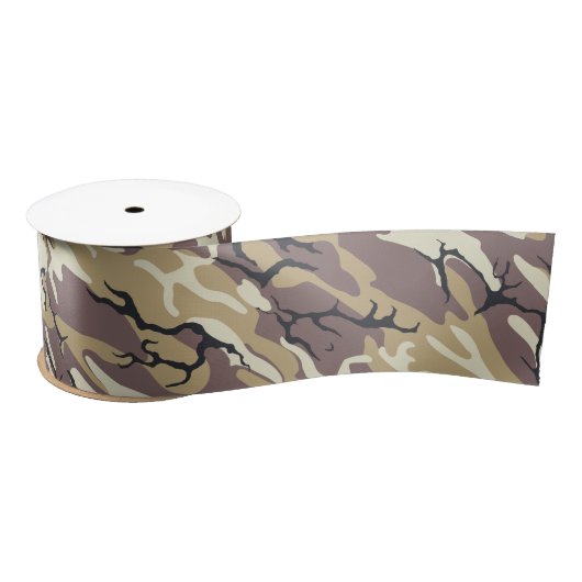 Brown Camo Satijnen Lint (Spoel)