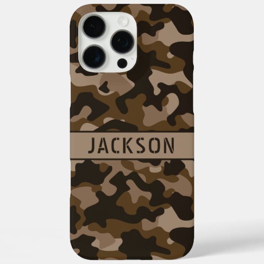Brown Camouflage Personalized Case-Mate iPhone Case (Achterkant)