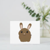 Brown Cartoon Bunny Briefkaart (Staand voorkant)