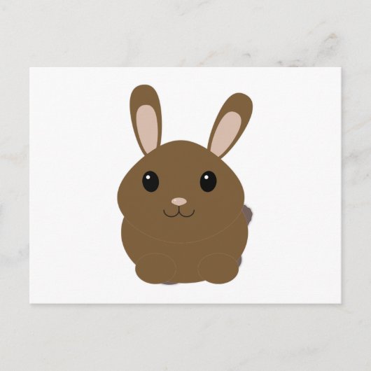 Brown Cartoon Bunny Briefkaart (Voorkant)