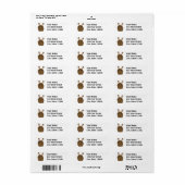 Brown Cartoon Bunny Etiket (Full Sheet)