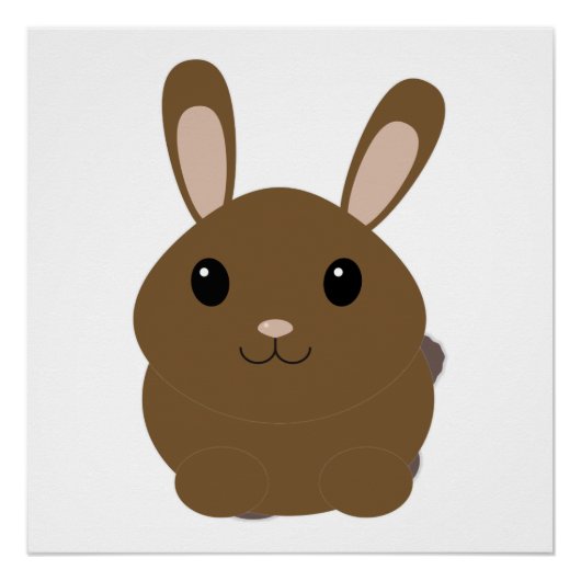 Brown Cartoon Bunny Perfect Poster (Voorkant)