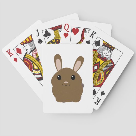 Brown Cartoon Bunny Pokerkaarten (Achterkant)