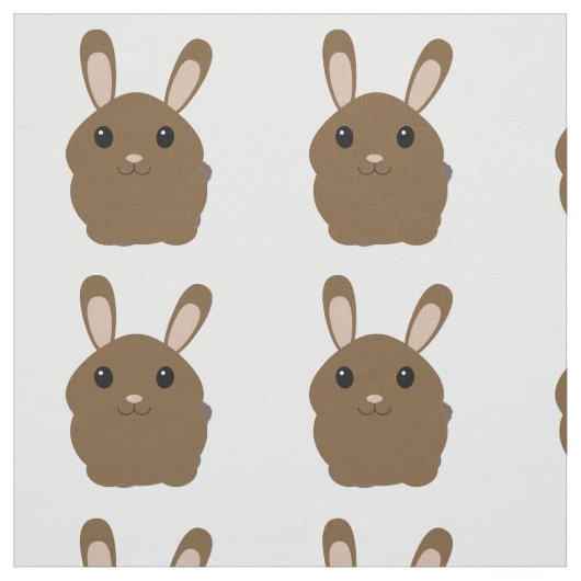 Brown Cartoon Bunny Stof (Swatch)