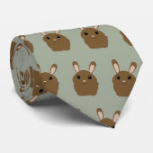 Brown Cartoon Bunny Stropdas (Opgerold)