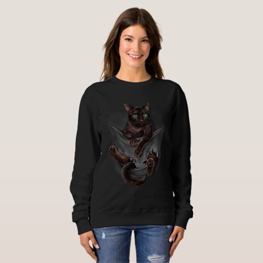 Brown Cat Sits in Pocket  Cats Trui (Voorkant volledig)