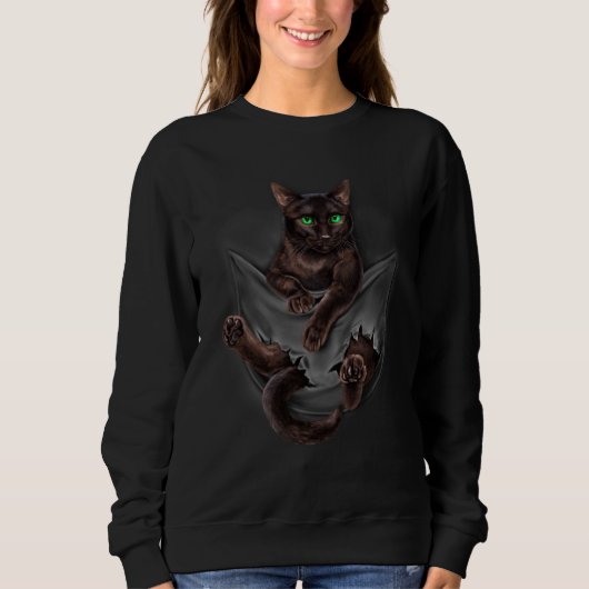 Brown Cat Sits in Pocket  Cats Trui (Voorkant)