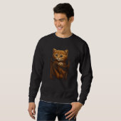 Brown Cat Sits in Pocket Graphic Tees Men Women Bo (Voorkant volledig)