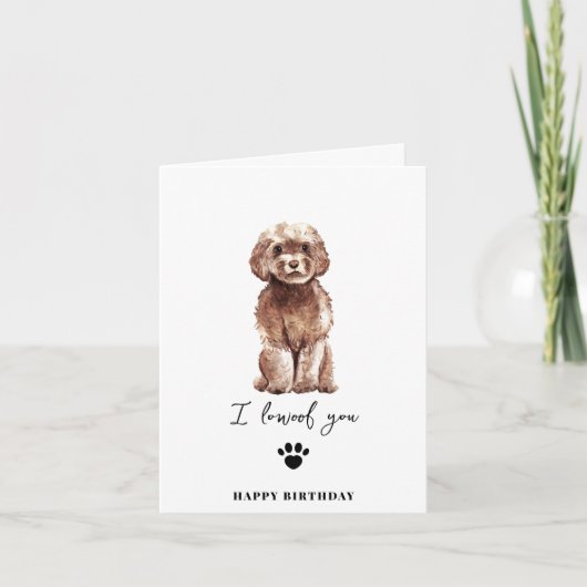 Brown Cavapoodle Dog Mum Puppy Pets Birthday Kaart (Voorkant)
