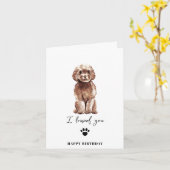 Brown Cavapoodle Dog Mum Puppy Pets Birthday Kaart (Gele Bloem)