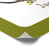 Brown Chevron Owl Personalized Nursery Artwork Poster (Hoek)