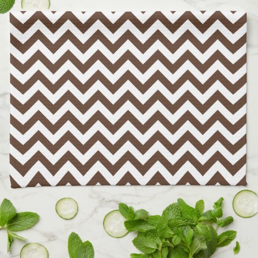Brown Chevron Pattern Theedoek (Gevouwen)
