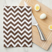 Brown Chevron Pattern Theedoek (Quarter Fold)