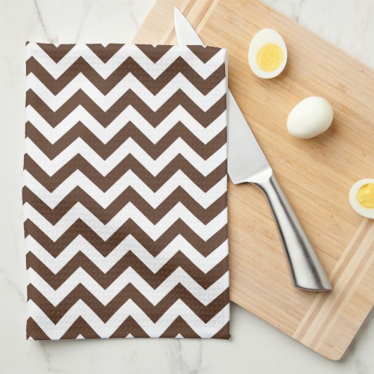 Brown Chevron Pattern Theedoek (Quarter Fold)