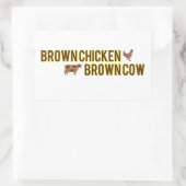 Brown Chicken Brown Cow Rechthoekige Sticker (Tas)