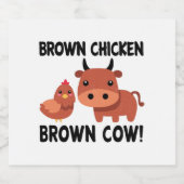 Brown Chicken Brown Cow Sparkling Wijnetiket (Enkel label)