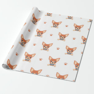 Brown Chihuahua Dog Pattern Cadeaupapier