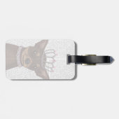 Brown Chihuahua en Tiara Bagagelabel (Achterkant horizontaal)