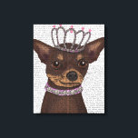 Brown Chihuahua en Tiara Canvas Afdruk<br><div class="desc">Gezelschapsdieren</div>
