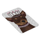 Brown Chihuahua en Tiara Magneet (Rechterzijde)