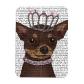 Brown Chihuahua en Tiara Magneet (Verticaal)