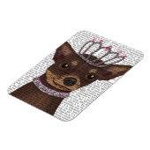 Brown Chihuahua en Tiara Magneet (Linkerzijde)