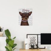 Brown Chihuahua en Tiara Poster (Thuiskantoor)