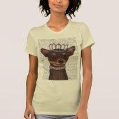 Brown Chihuahua en Tiara T-shirt (Voorkant)