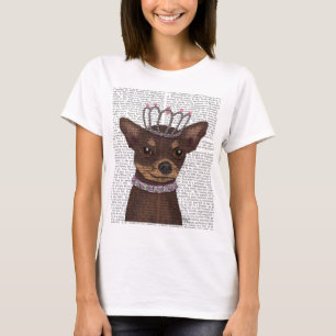 Brown Chihuahua en Tiara T-shirt