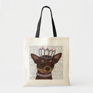 Brown Chihuahua en Tiara Tote Bag