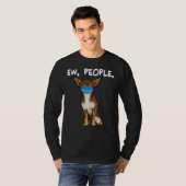 Brown Chihuahua Ew People Dog Wearing T-shirt (Voorkant volledig)