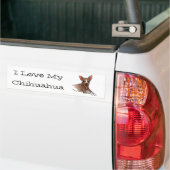 Brown Chihuahua - Ik hou van mijn Chihuahua Bumpersticker (Op Truck)