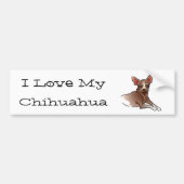 Brown Chihuahua - Ik hou van mijn Chihuahua Bumpersticker (Voorkant)