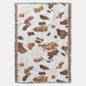 Brown Chocolate Cream Animal Koe Print Deken (Voorkant Verticaal)