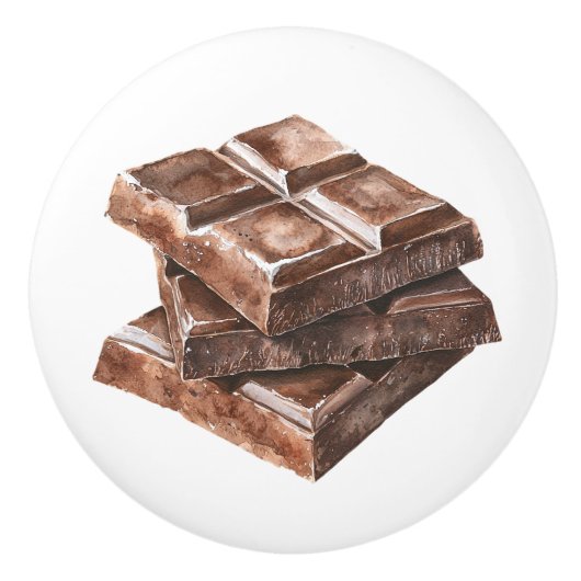 Brown Chocolate Snoep Bars Keramische Knop (Voorkant)