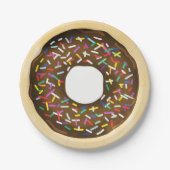 Brown Chocolate Sprinkle Donuts Birthday Party Papieren Bordje (Voorkant)
