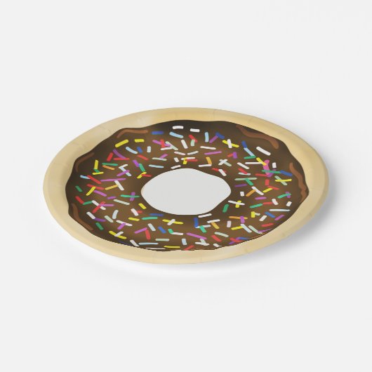 Brown Chocolate Sprinkle Donuts Birthday Party Papieren Bordje (Gekanteld)