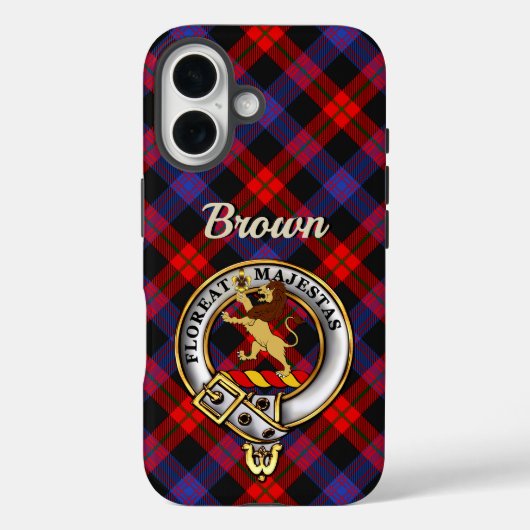 Brown Clan Badge & Tartan iPhone / iPad hoesje (Achterkant)