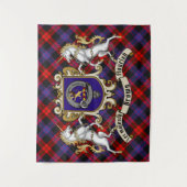 Brown Clan Badge & Unicorns w/Tartan Wandkleed (Voorkant)