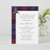 Brown Clan Tartan Plaid Uitnodiging voor het Huwel (Staand voorkant)