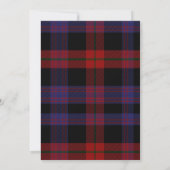 Brown Clan Tartan Plaid Uitnodiging voor het Huwel (Achterkant)