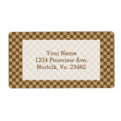 Brown Classic Checkerboard door Shirley Taylor Etiket (Voorkant)