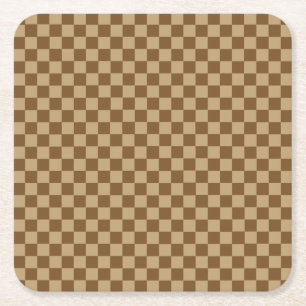 Brown Classic Checkerboard door Shirley Taylor Kartonnen Onderzetters