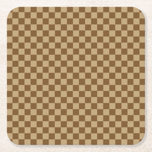 Brown Classic Checkerboard door Shirley Taylor Kartonnen Onderzetters (Voorkant)
