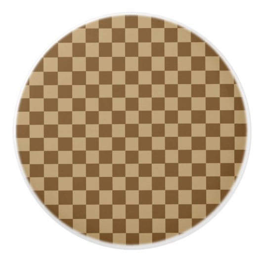 Brown Classic Checkerboard door Shirley Taylor Keramische Knop (Voorkant)